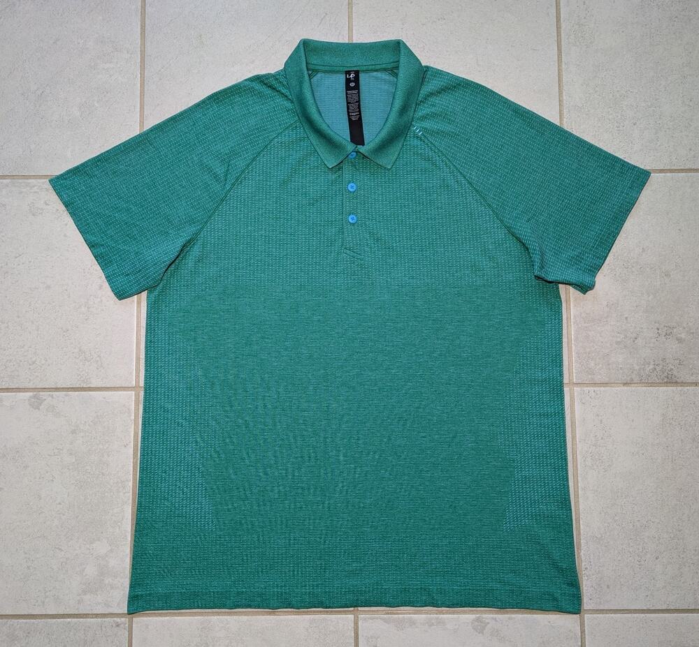 Lululemon Athletica Men's XXL Polo Golf Shirt Green Seamless Performance
